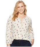Lucky Brand - Plus Size Ditsy Peasant Top