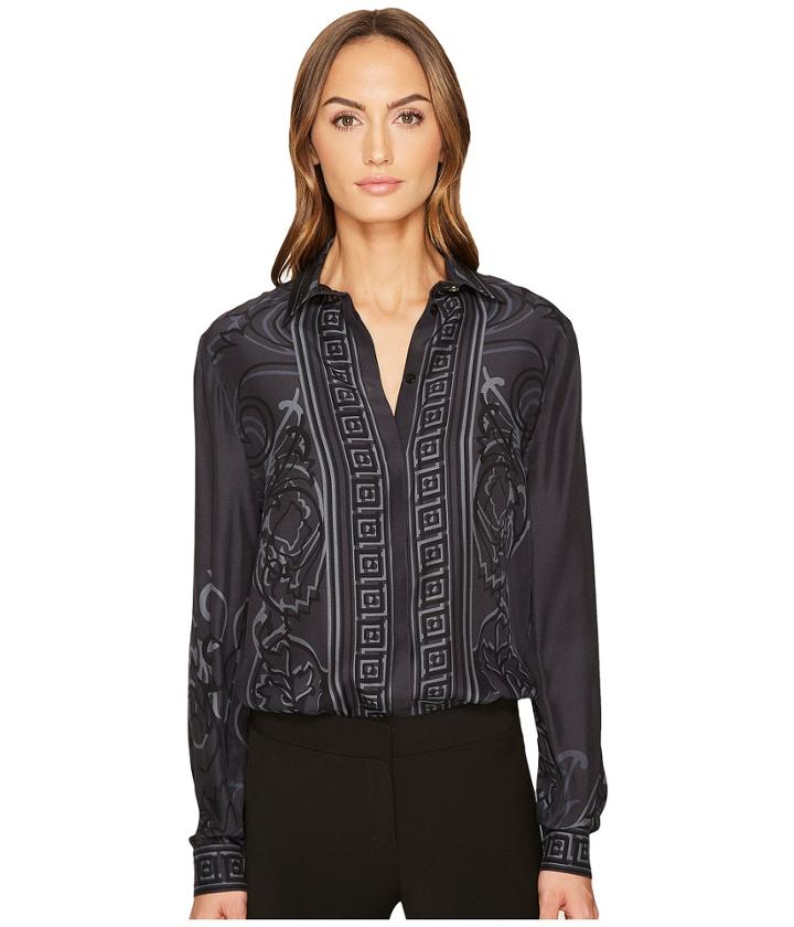 Versace Collection - Printed Long Sleeve Button Up