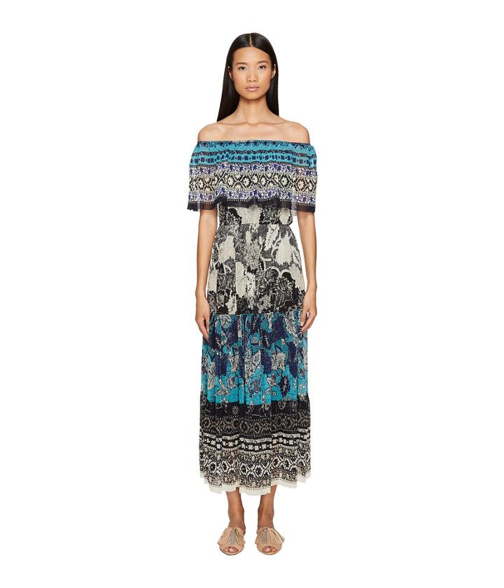 Fuzzi - Off The Shoulder Partchwork Dress