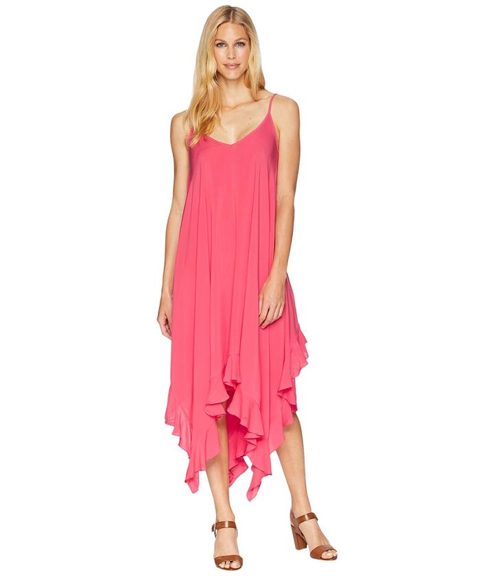 Bleu Rod Beattie - Rayon Handkerchief-hem Dress W/ Ruffle Cover-up