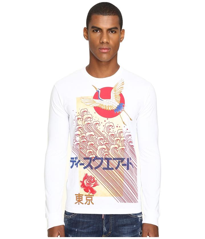 Dsquared2 - Chic Dan Fit Punk Manga Gang Slong Sleeve T-shirt