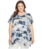 Nally &amp; Millie - Plus Size Blue Camo Print Tunic