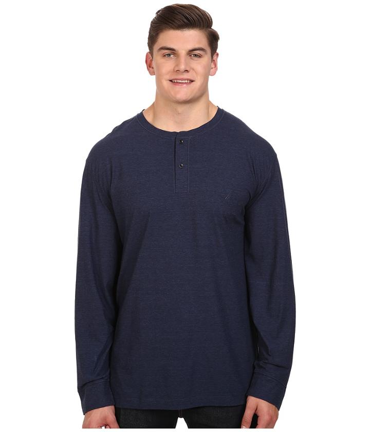 Nautica Big &amp; Tall - Big Tall Long Sleeve Military Knit Shirt