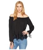 Wrangler - Off The Shoulder Top With Scalloped Lace