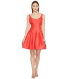 Halston Heritage - Sleeveless Scoop Neck Silk Faille Dress W/ Cut Outs