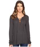 Michael Stars - Thermal Long Sleeve Lace-up Top