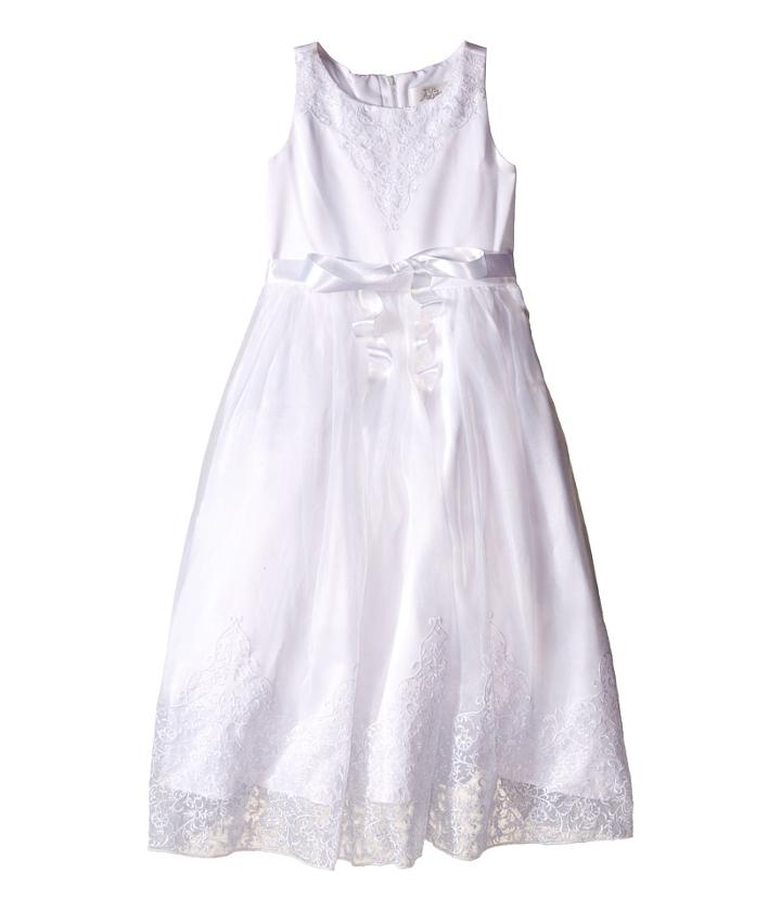 Us Angels - Embroidered Organza Satin Sleeveless Lace Dress