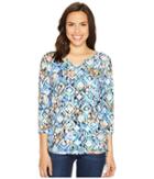 Fdj French Dressing Jeans - Ikat Print Notched Crew Top