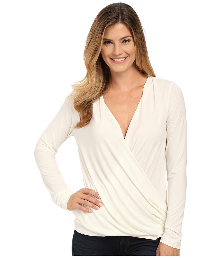 B Collection By Bobeau - Cross Front Long Sleeve Knit Top