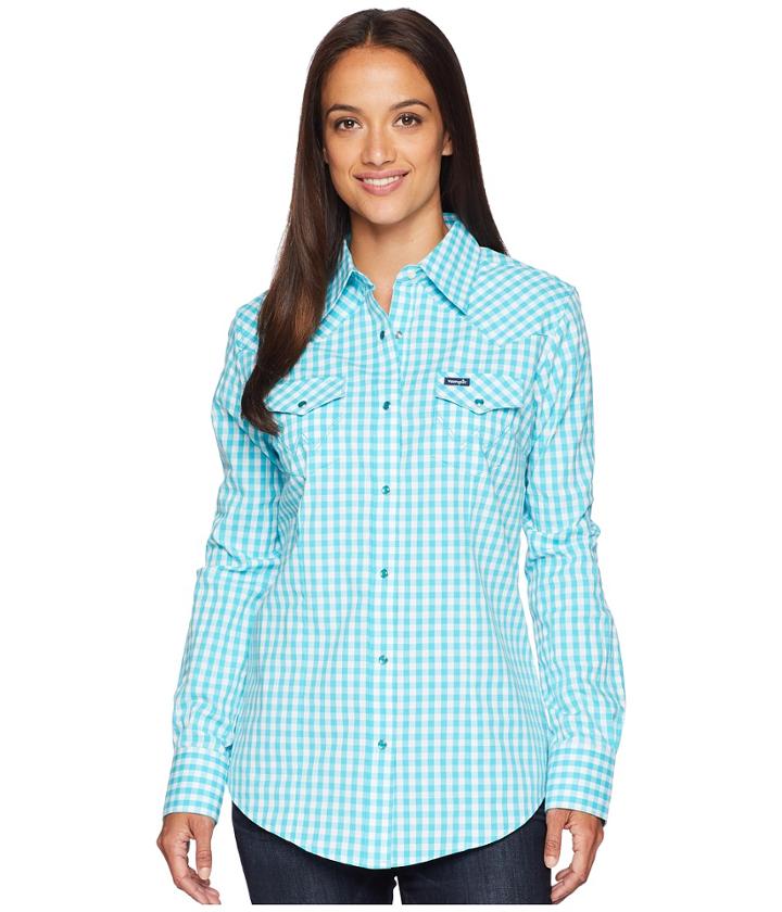 Wrangler - Long Sleeve Woven Gingham Snap