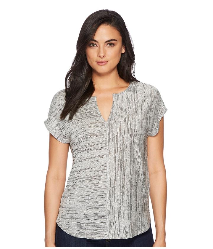 Three Dots - Space Dye Linen Cap Sleeve Tee