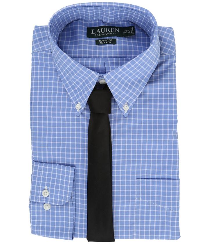 Lauren Ralph Lauren - Poplin Checks Button Down Collar Classic Button Down Shirt