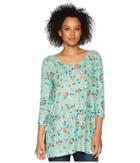Nally &amp; Millie - Mint Green Floral Print Tunic