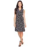 Vince Camuto - Sleeveless Stamp Impression Wrap Dress
