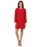 Adrianna Papell - Long Sleeve Shift Dress With Button Close Detail