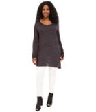 Allen Allen - Plus Size Long Sleeve Scoop Angled Tee