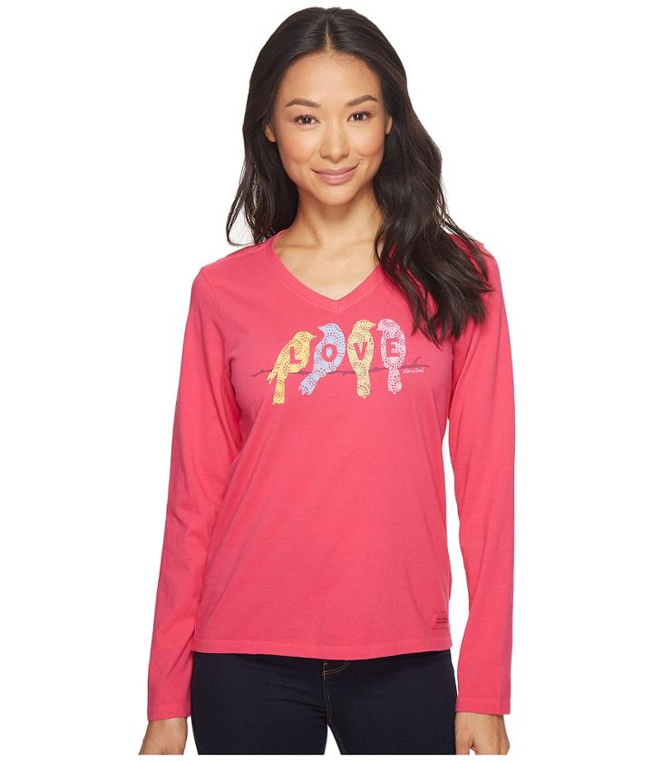 Life Is Good - Love Birds Long Sleeve Crusher Vee