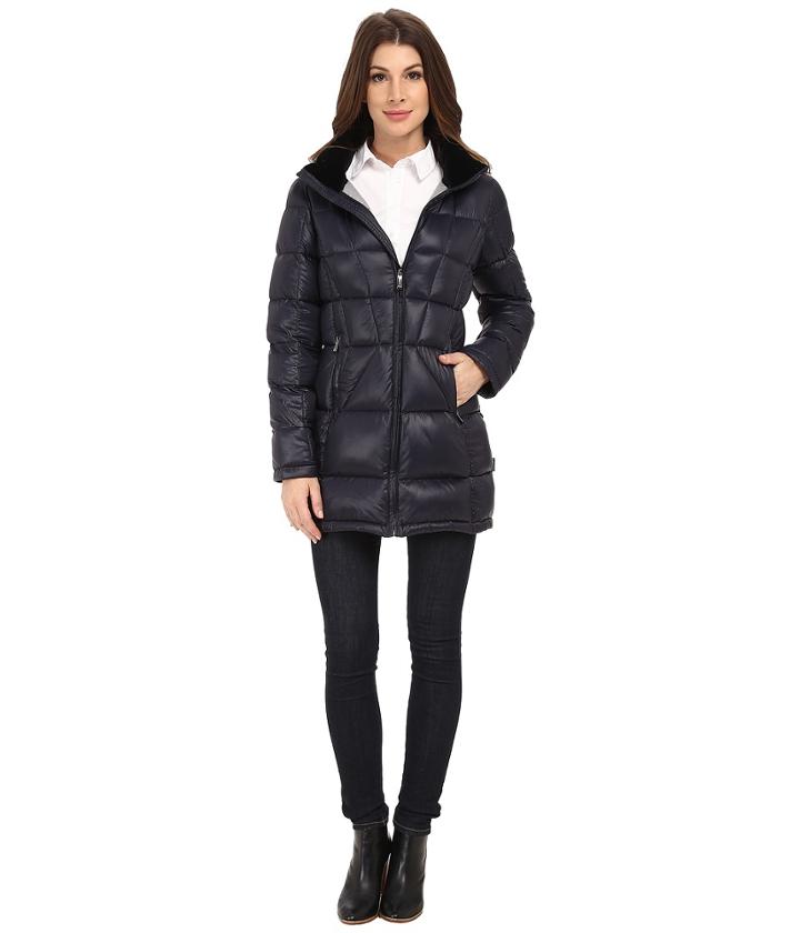 Calvin Klein - Packable Down Walker Coat With Velvet Collar