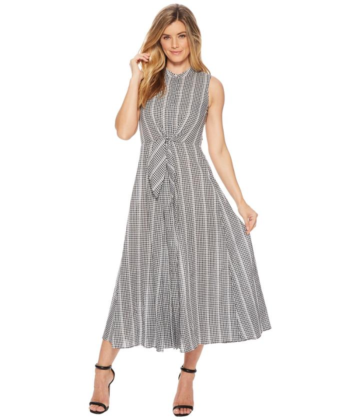 Calvin Klein - Tie Front Gingham Maxi Cd8g27hu