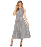 Calvin Klein - Tie Front Gingham Maxi Cd8g27hu