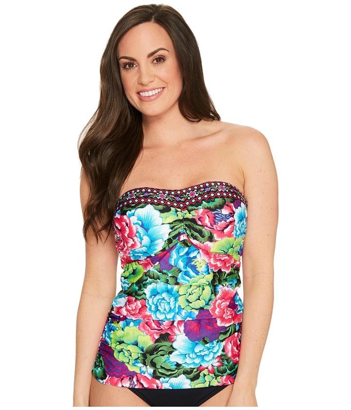 La Blanca - Flora Garden Bandeau Tankini Top D-dd-e Cup