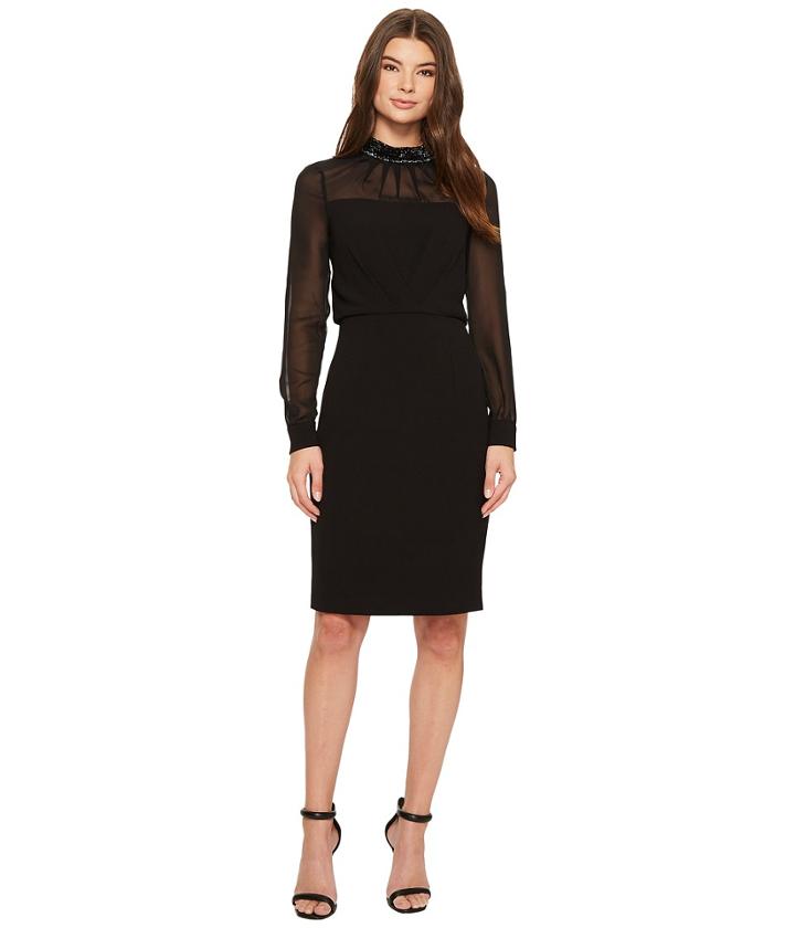 Adrianna Papell - Textured Crepe Sheath Dress
