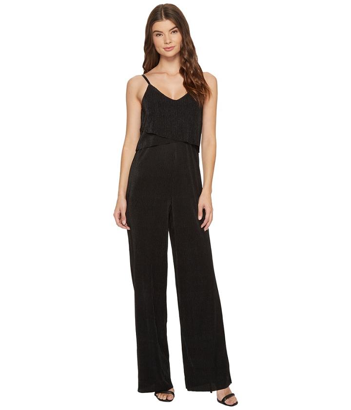 Catherine Catherine Malandrino - V-neck Layered Wide Leg Jumpsuit