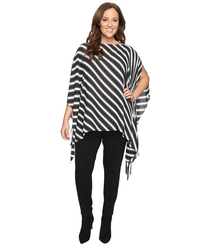 Vince Camuto Plus - Plus Size Diagonal Stripe Poncho