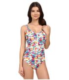 Nautica - Nautica Flags Soft Cup Zip One-piece Na26556