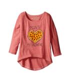 The Original Retro Brand Kids - Pizza Is My Valentine 3/4 Dolman Tee