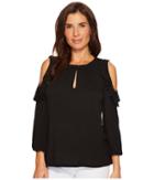 Lauren Ralph Lauren - Ruffled Jersey Cold-shoulder Blouse