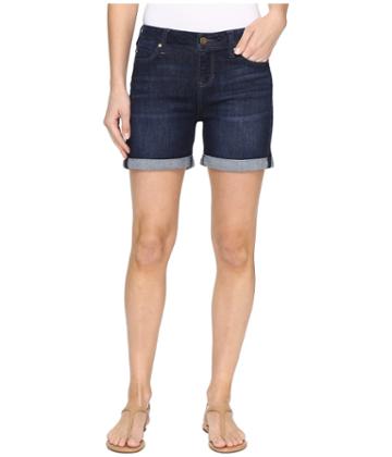 Liverpool - Vickie Rolled-cuff Shorts Vintage Super Comfort Stretch Denim In Vintage Super Dark