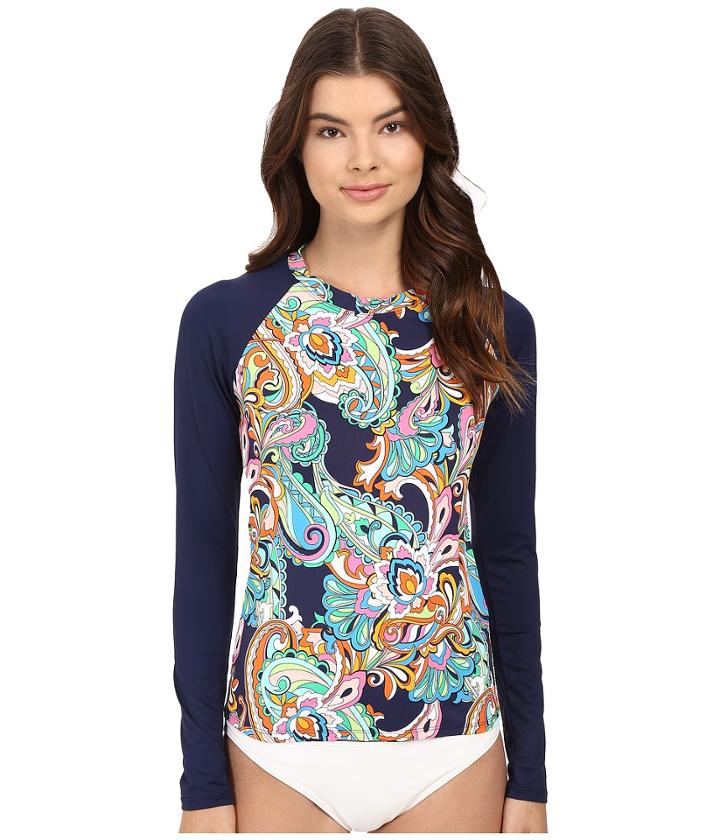 Tommy Bahama - Mare Paisley Long-sleeve Rash Guard