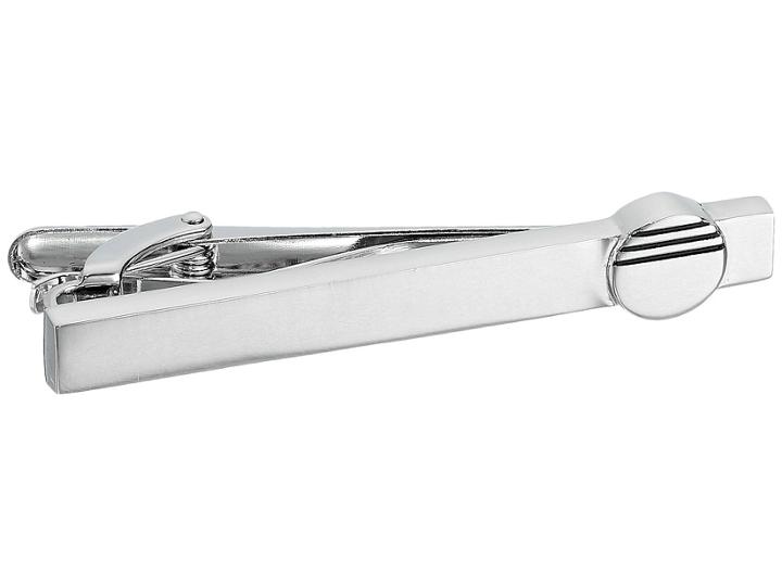 Stacy Adams - Tie Bar With Small Circle With Half Striped In Black