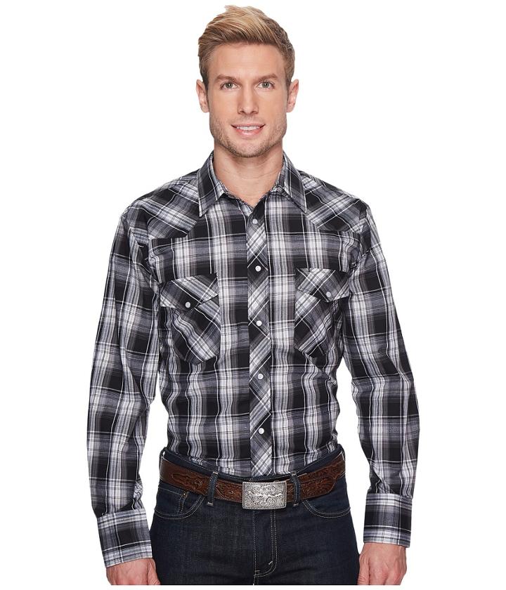 Roper - 1205 Black And Charcoal Plaid