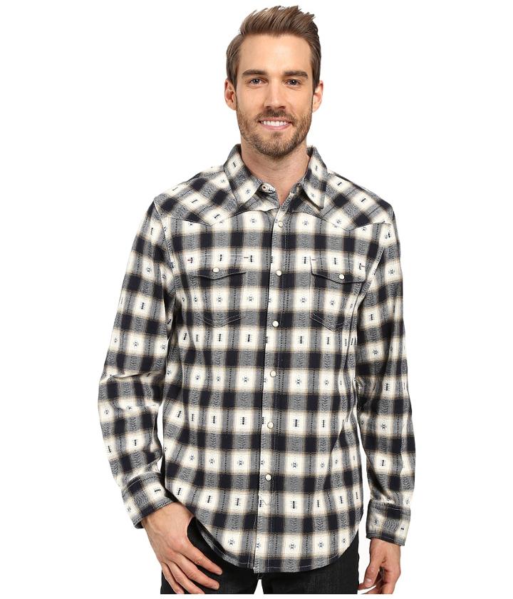 True Grit - Fire Mountain Icons Long Sleeve Two-pocket Western Shirt With Contrast Chambray