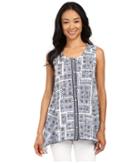 Dylan By True Grit - Mosaic Sleeveless W/ Embroidered Placket