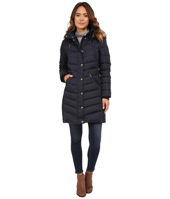 Michael Michael Kors - 3/4 Faux Fur Hood Snap