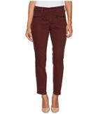 Nydj Petite - Petite Skinny Chino Pants W/ Zipper In Deep Currant