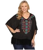 Roper - Plus Size 0612 Solid Sweater Jersey Poncho