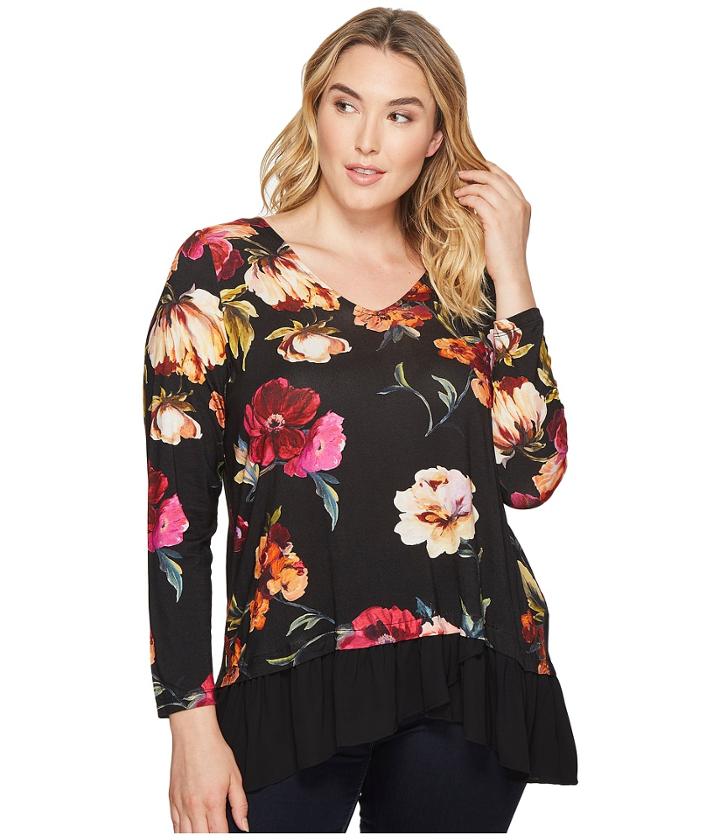 Karen Kane Plus - Plus Size Sheer Hem Top