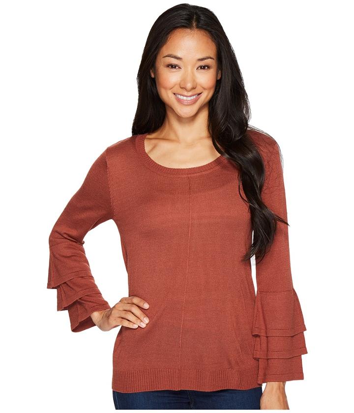 B Collection By Bobeau - Cora Ruffle Sleeve Sweater