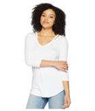 Michael Stars - Shine 3/4 Sleeve V-neck Cut Out Tee