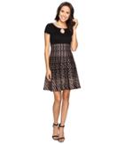 Christin Michaels - Saida Short Sleeve Sweater Dress With Keyhole