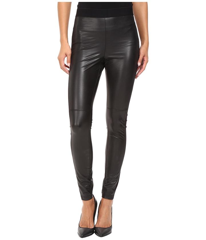 Hue - Paneled Leatherette Leggings