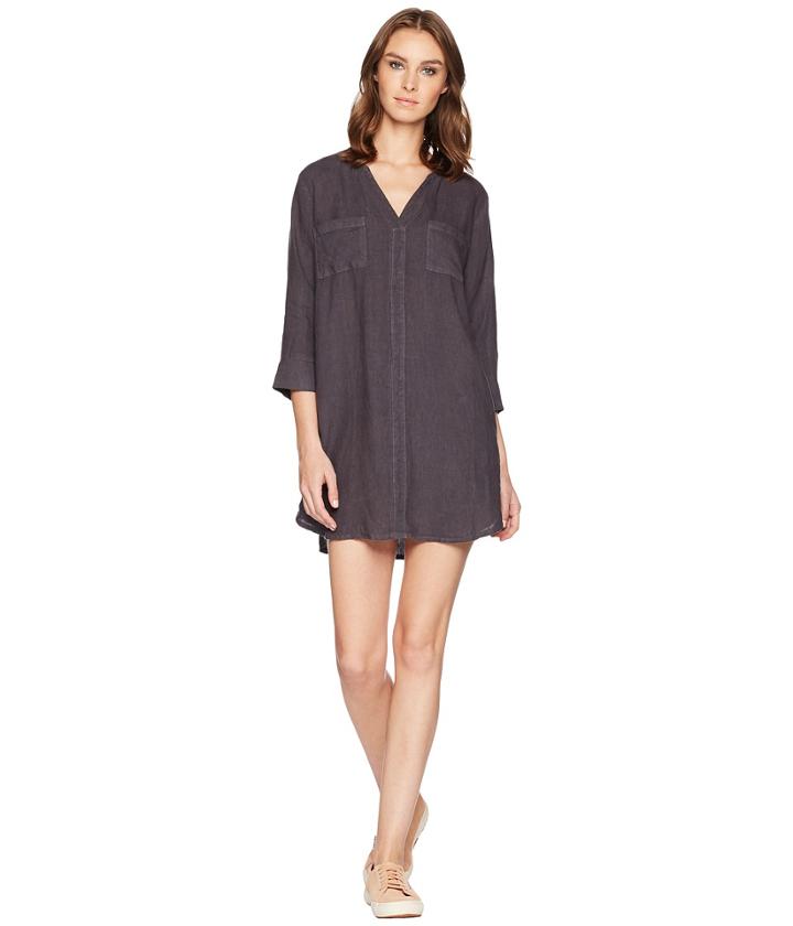 Allen Allen - Solid Two-pocket Dress