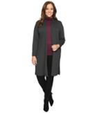 Vince Camuto Plus - Plus Size Long Sleeve Open Front Maxi Cardigan With Side Slits