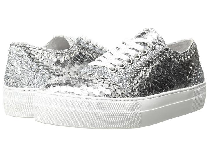 Just Cavalli - Python Leather And Glitter Sneaker