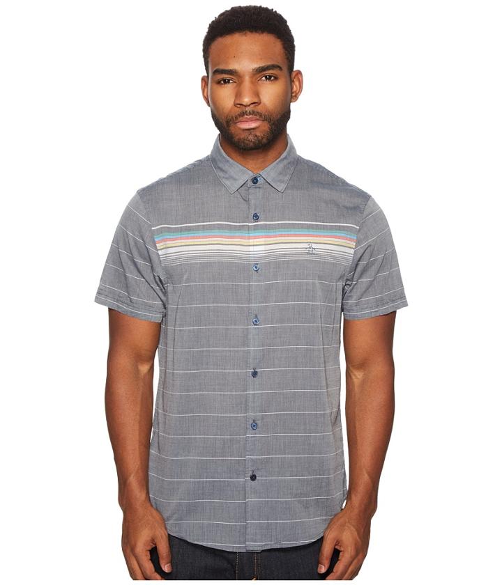 Original Penguin - Short Sleeve Engineered Stripe On Lawn Shirt