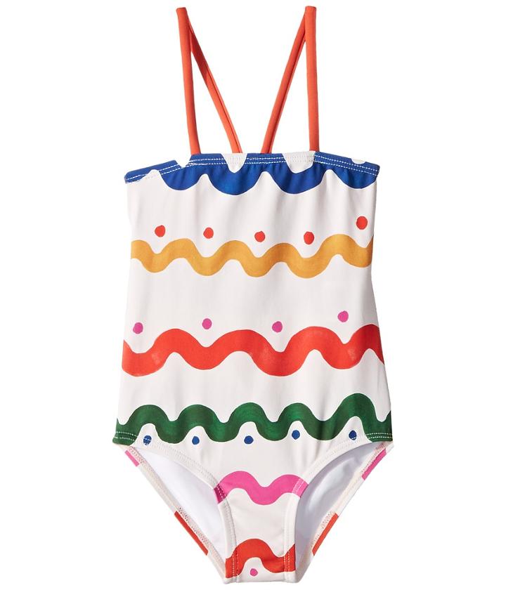Stella Mccartney Kids - Hailey Multicolor Squiggly Print Swimsuit